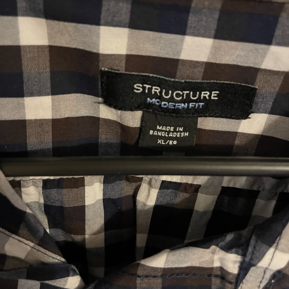Plaid structure dress shirt